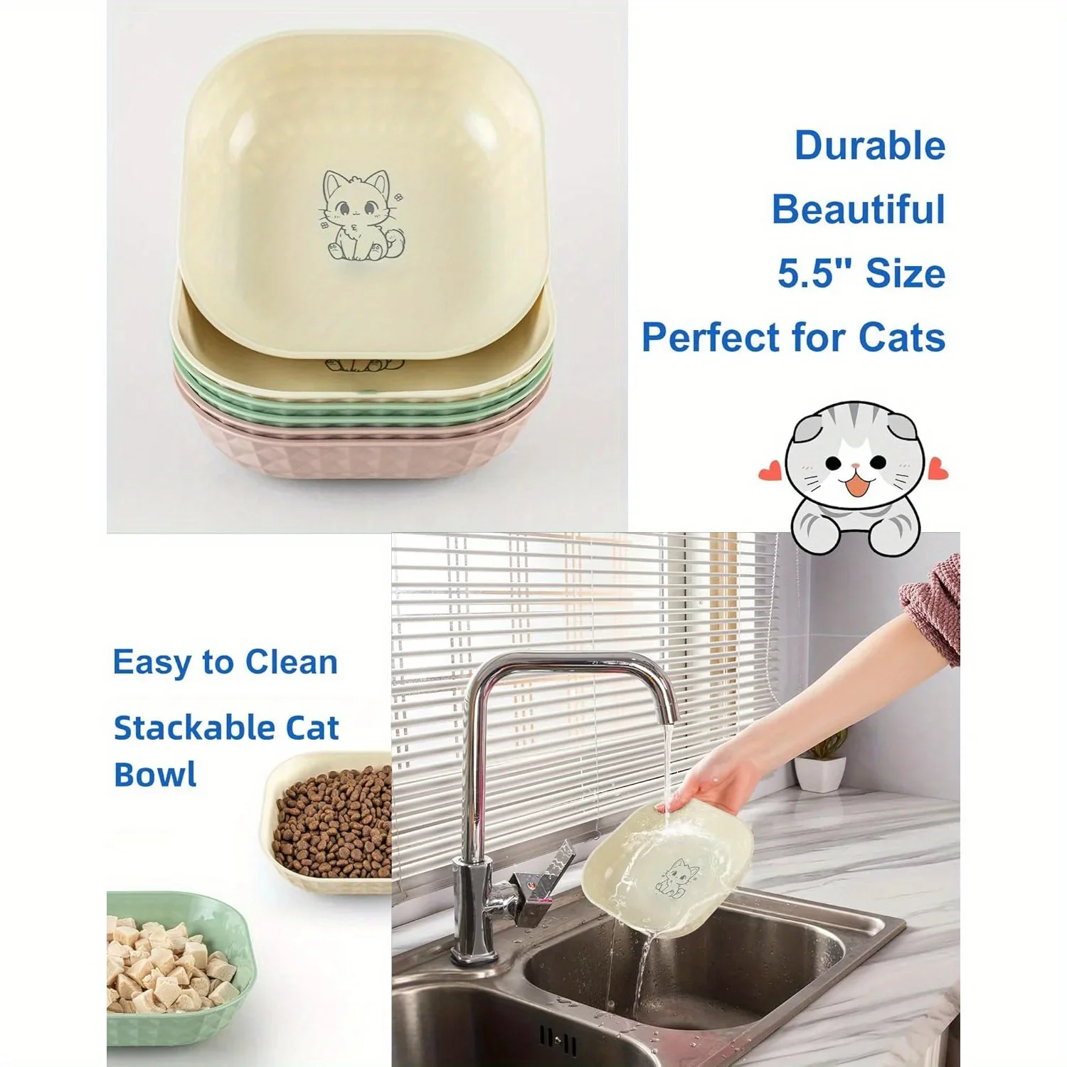 Набор нескользящих мисок для кошек из 6 предметов — неглубокие тарелки для снятия усталости усов + 5,5-дюймовые тарелки для мокрого питания, анти-наконечники для домашних кошек
Набор нескользящих мисок для кошек из 6 предметов — неглубокие тарелки для снятия усталости усов + 5,5-дюймовые тарелки для мокрого питания, анти-наконечники для домашних кошек