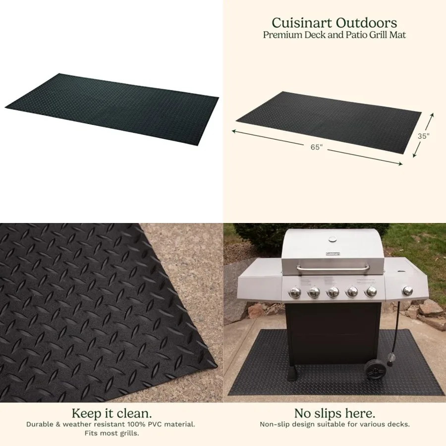 Premium Deck and Grill Mat, 65" x 36", Non-Slip Rubber Mat for BBQ, Griddle and Grill All Season Protection for Patio, Deck and
Premium Deck and Grill Mat, 65" x 36", Non-Slip Rubber Mat for BBQ, Griddle and Grill All Season Protection for Patio, Deck and