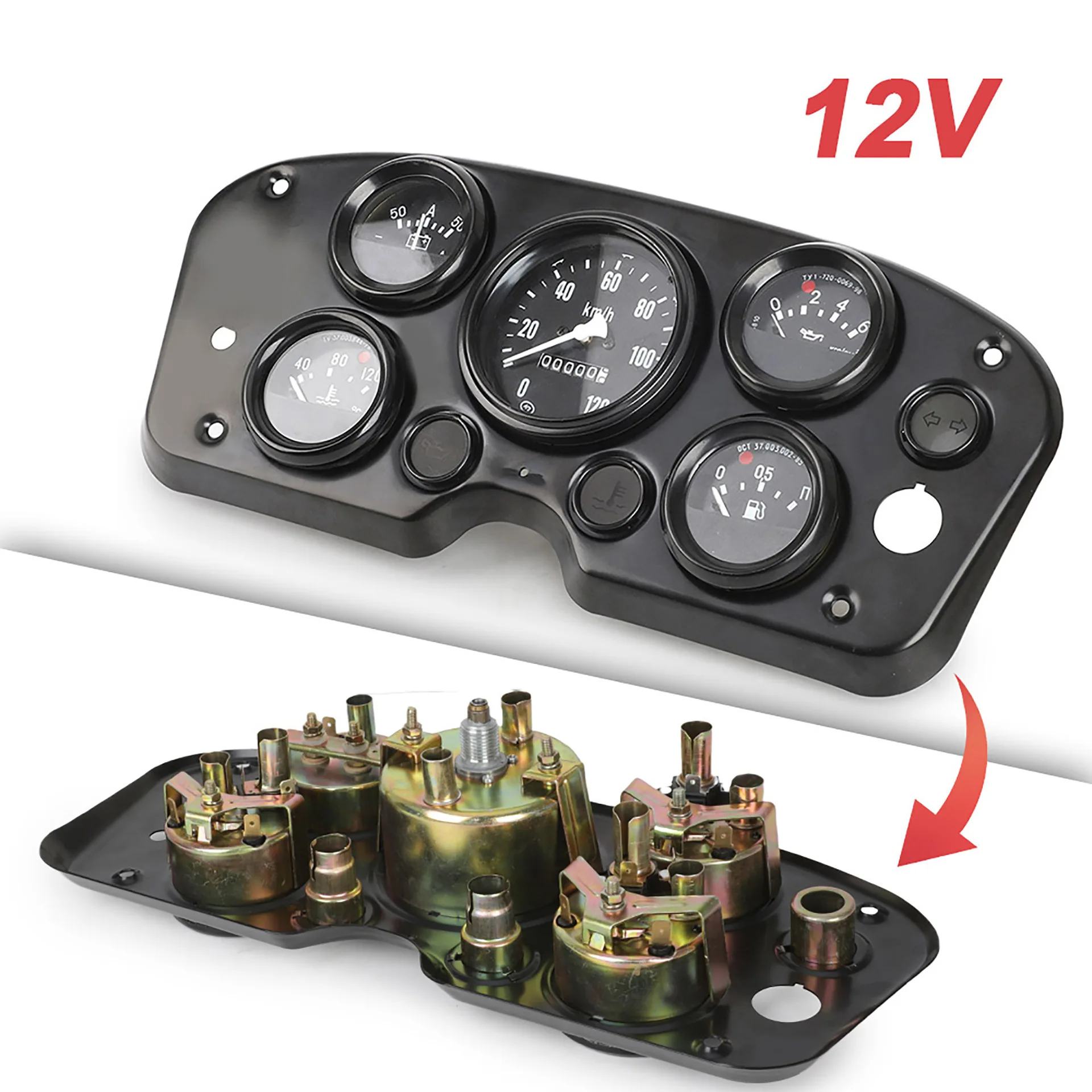 12V Universal 5-in-1 Vehicle Instrument Panel Gauge Kit Oil Pressure Volt Speedometer for Trucks Cars GAZ KAMAZ
12V Universal 5-in-1 Vehicle Instrument Panel Gauge Kit Oil Pressure Volt Speedometer for Trucks Cars GAZ KAMAZ