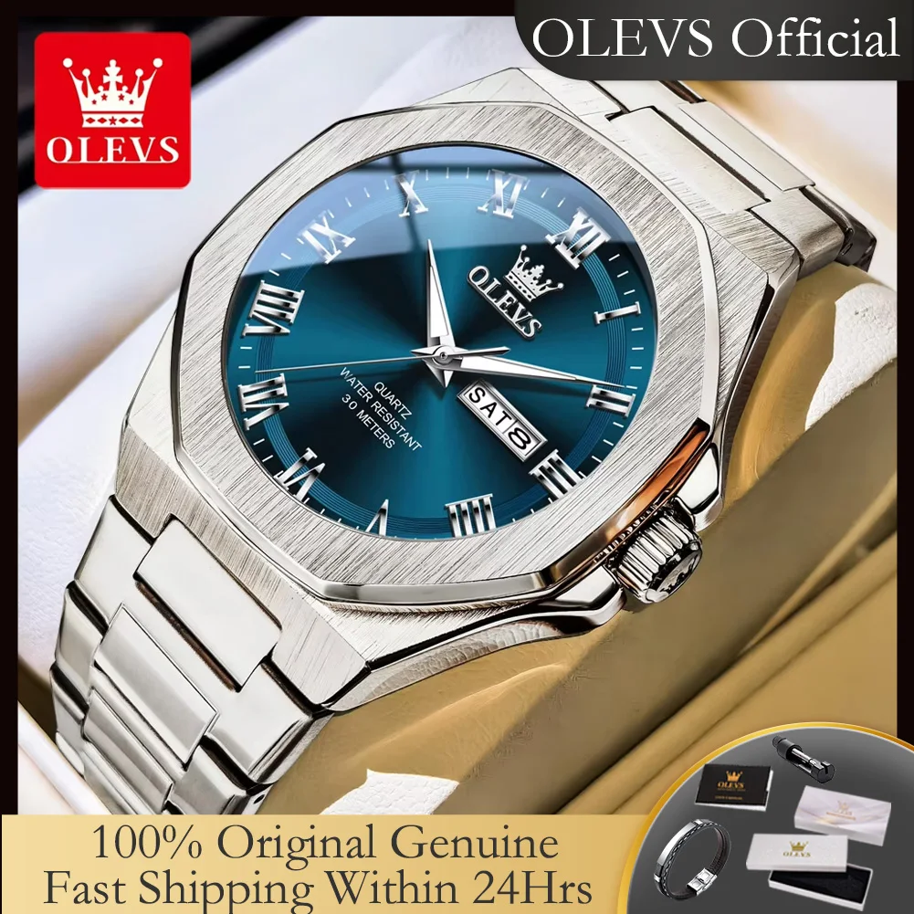OLEVS 3727 Original Man Watch Stainless Steel Waterproof Luminous Dual Calendar Luxury Brand Roman Scale Quartz Wristwatches Men
OLEVS 3727 Original Man Watch Stainless Steel Waterproof Luminous Dual Calendar Luxury Brand Roman Scale Quartz Wristwatches Men