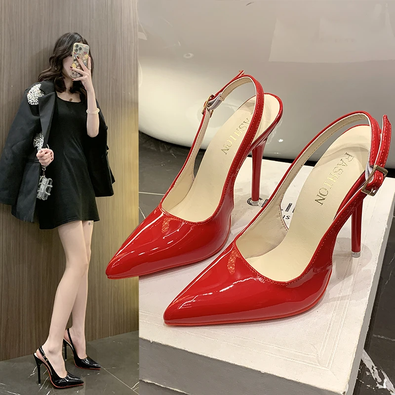 Red Patent Leather Slingback Woman Shoes Pointed toe Cut-out Shallow Dress Shoes Stiletto Heels Party Wedding Shoes Bride Size
Red Patent Leather Slingback Woman Shoes Pointed toe Cut-out Shallow Dress Shoes Stiletto Heels Party Wedding Shoes Bride Size