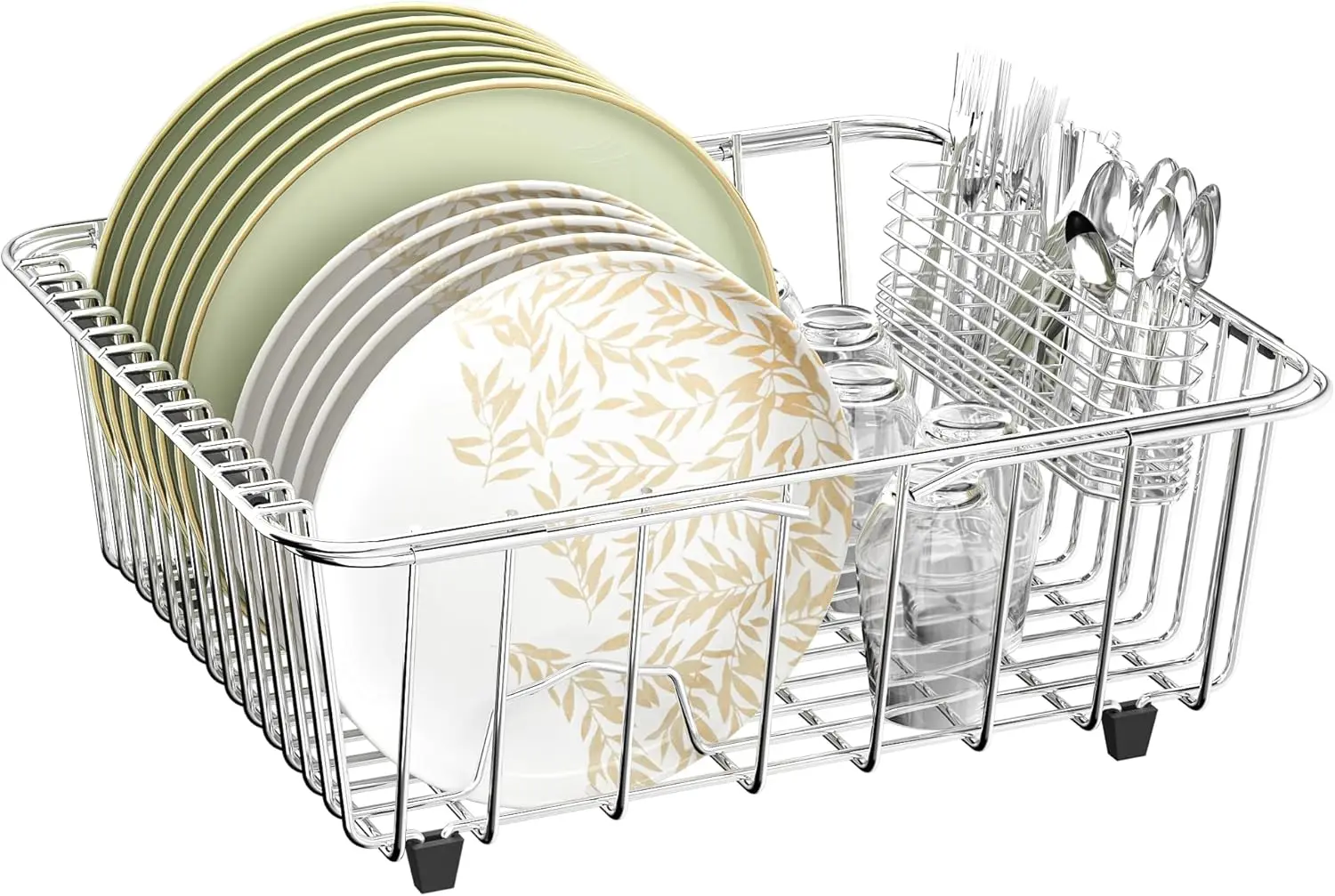 Dish Drying Rack in-Sink, 304 Stainless Steel Dish Drainer with Stainless Steel Silverware Holder Over Inside Sink-Adjustable 14
Dish Drying Rack in-Sink, 304 Stainless Steel Dish Drainer with Stainless Steel Silverware Holder Over Inside Sink-Adjustable 14