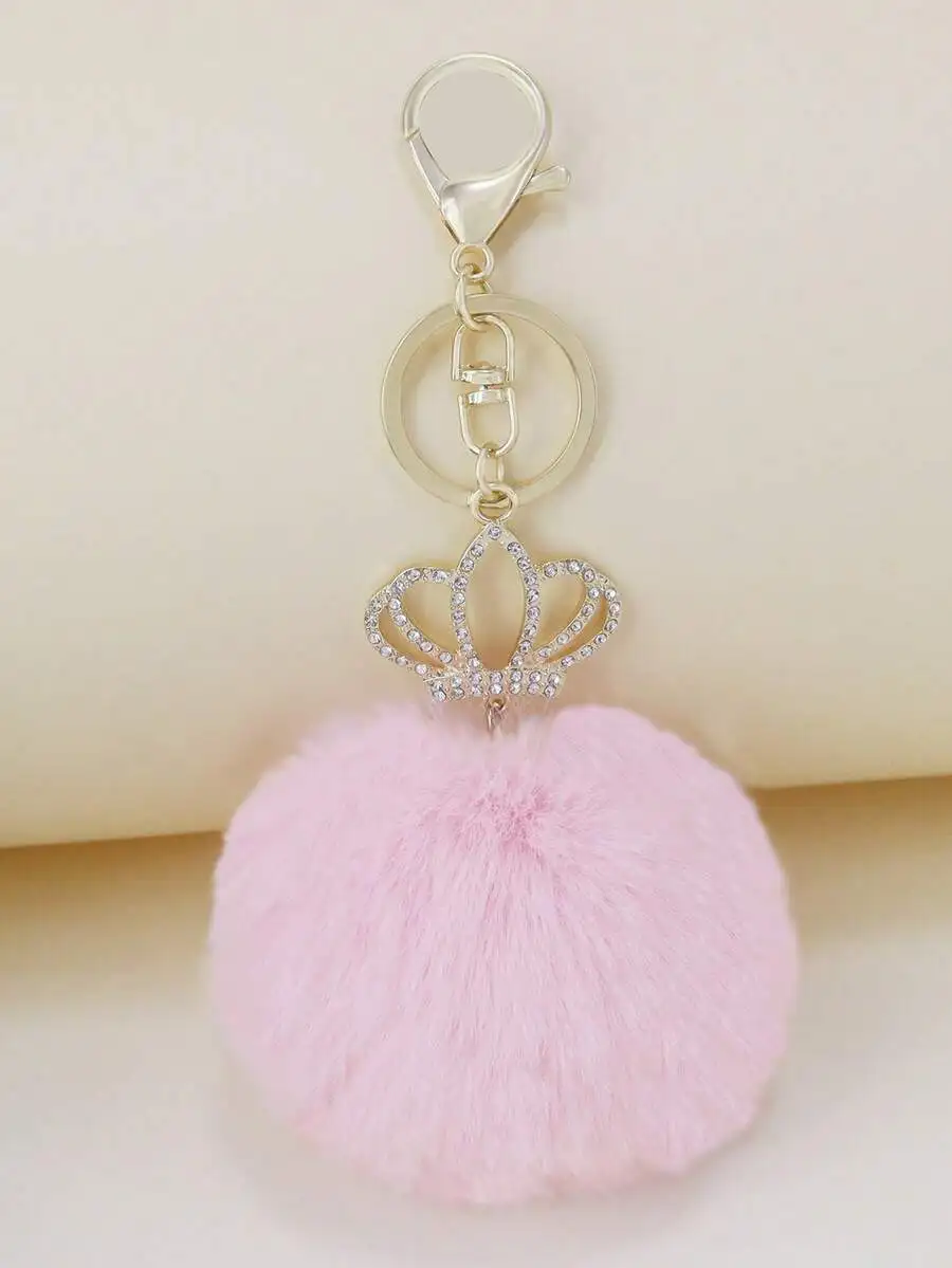 Rhinestone Crown Pom Pom Keychain For Bag Car Backpack Adult Accessory
Rhinestone Crown Pom Pom Keychain For Bag Car Backpack Adult Accessory