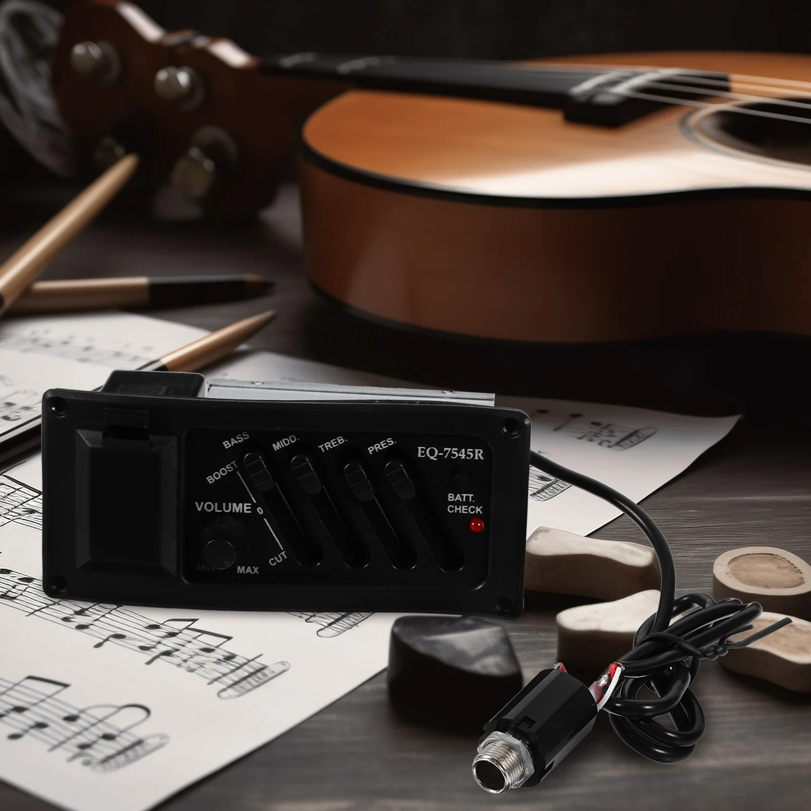 Guitar Preamp 4 Bands EQ Equalizer Pickup Amplifier Guitar Preamp Piezo Pickup with Volume Control Guitar Parts Accessories (
Guitar Preamp 4 Bands EQ Equalizer Pickup Amplifier Guitar Preamp Piezo Pickup with Volume Control Guitar Parts Accessories (