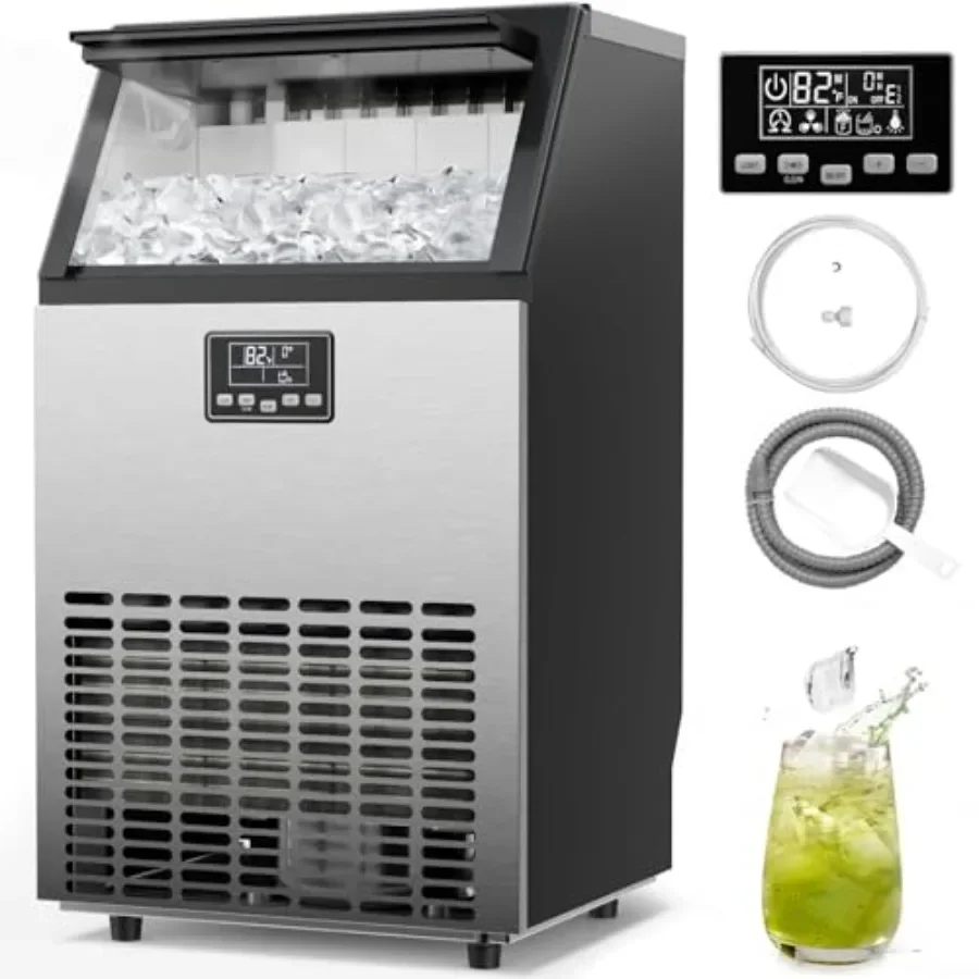 Commercial Ice Maker for Home Bar Coffee Shop Business, Full Heavy Duty Stainless Steel, Silver, 120lbs 24h Crescent Ice Produc
Commercial Ice Maker for Home Bar Coffee Shop Business, Full Heavy Duty Stainless Steel, Silver, 120lbs 24h Crescent Ice Produc