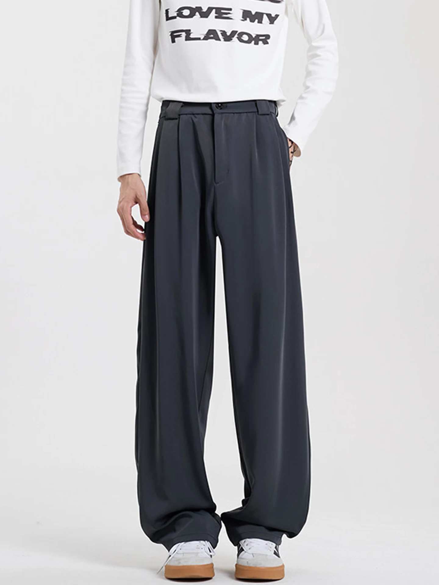 Bla Men's Straight Leg Trousers Loose Fit Casual Long Pants Autumn Season Faion Suits Pants High Waist Wide Leg Pants
Bla Men's Straight Leg Trousers Loose Fit Casual Long Pants Autumn Season Faion Suits Pants High Waist Wide Leg Pants