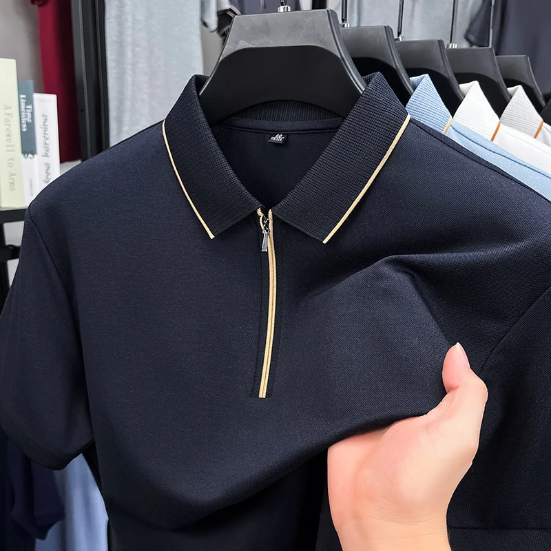 Trend high-quality zipper short sleeve polo shirt fashion men's summer ice silk breathable lightweight business casual T-shirt
Trend high-quality zipper short sleeve polo shirt fashion men's summer ice silk breathable lightweight business casual T-shirt