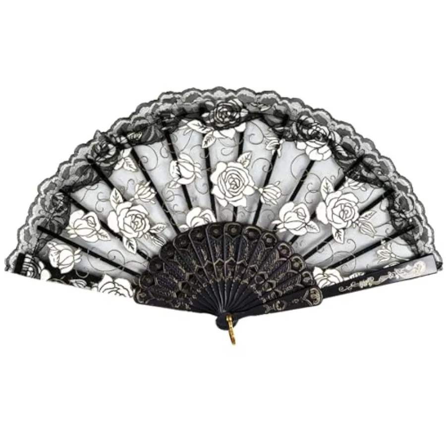 Elegant Vintage Retro Flower Rose Lace Handheld Chinese Folding Fan For Dancing Ball Parties Ladies
Elegant Vintage Retro Flower Rose Lace Handheld Chinese Folding Fan For Dancing Ball Parties Ladies