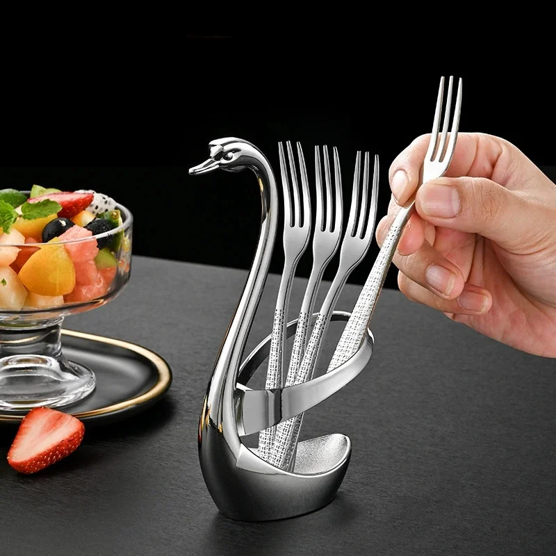 Elegant Swan Fruit Base Holder Forks Set Stainless Steel Salad Dessert Coffee Spoon Cake Tableware Zero Waste Flatware Dropship
Elegant Swan Fruit Base Holder Forks Set Stainless Steel Salad Dessert Coffee Spoon Cake Tableware Zero Waste Flatware Dropship