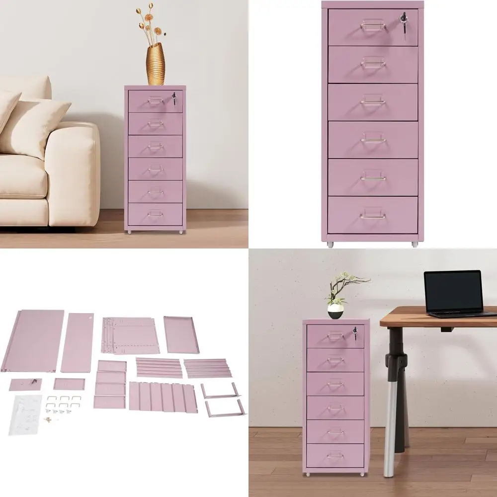 Металлический вертикальный шкаф для документов фиолетового цвета с замком, 6 ящиков, для бумаг формата А4/Legal, на колесиках, 11x16x27, для домашнего офиса
Металлический вертикальный шкаф для документов фиолетового цвета с замком, 6 ящиков, для бумаг формата А4/Legal, на колесиках, 11x16x27, для домашнего офиса