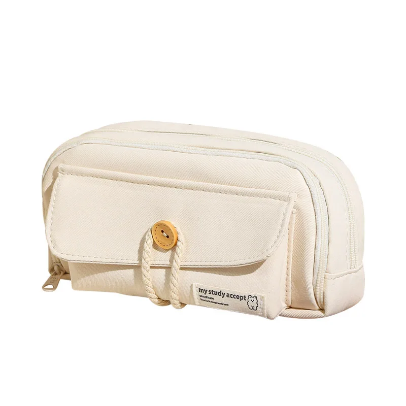 Simple button pencil case Large capacity student ins wind pencil case High value dirt-resistant stationery bag Portable
Simple button pencil case Large capacity student ins wind pencil case High value dirt-resistant stationery bag Portable