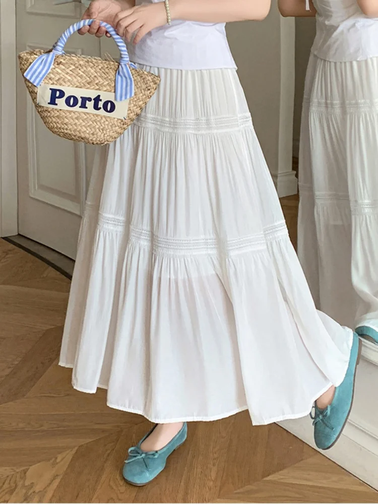 SMTHMA Black White Mid Length Skirt For Women New 2025 Spring Summer Lace High Waist Slimming A-line Cake Skirt
SMTHMA Black White Mid Length Skirt For Women New 2025 Spring Summer Lace High Waist Slimming A-line Cake Skirt