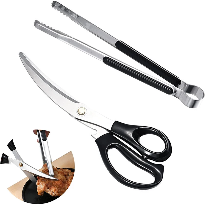 Korean Barbecue Scissors Tongs Set Bbq Scissors Bbq Tongs Stainless Steel Ergonomic Sharp For Kitchen Cooking Clips Pizza Shears
Korean Barbecue Scissors Tongs Set Bbq Scissors Bbq Tongs Stainless Steel Ergonomic Sharp For Kitchen Cooking Clips Pizza Shears