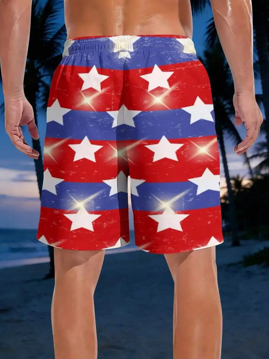 American Flag Pattern Mens Beach Shorts Stars And Stripes Casual Summer Swim Trunks
American Flag Pattern Mens Beach Shorts Stars And Stripes Casual Summer Swim Trunks
