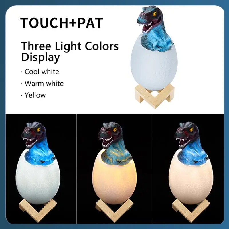 3D Night Light Tyrannosaurus Egg Desk Lamp 3 Color Touch Cartoon Table Lamps Home Decor For Kid Birthday Gift Easy To Use
3D Night Light Tyrannosaurus Egg Desk Lamp 3 Color Touch Cartoon Table Lamps Home Decor For Kid Birthday Gift Easy To Use