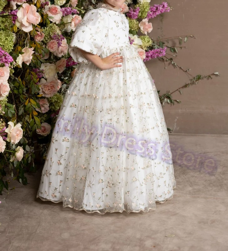 Bride Custom Flower Girl Dress For Wedding Little Floral Summer Lace High Waist Balloon Sleeve Kids Birthday Ball Teen Gown
Bride Custom Flower Girl Dress For Wedding Little Floral Summer Lace High Waist Balloon Sleeve Kids Birthday Ball Teen Gown