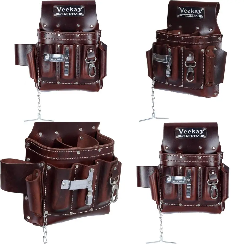 Veekay Heavy-Duty Leather Tool Bag - 10-Pocket Full Grain Leather Organizer for Electricians, Carpenters, and Construction Worke
Veekay Heavy-Duty Leather Tool Bag - 10-Pocket Full Grain Leather Organizer for Electricians, Carpenters, and Construction Worke