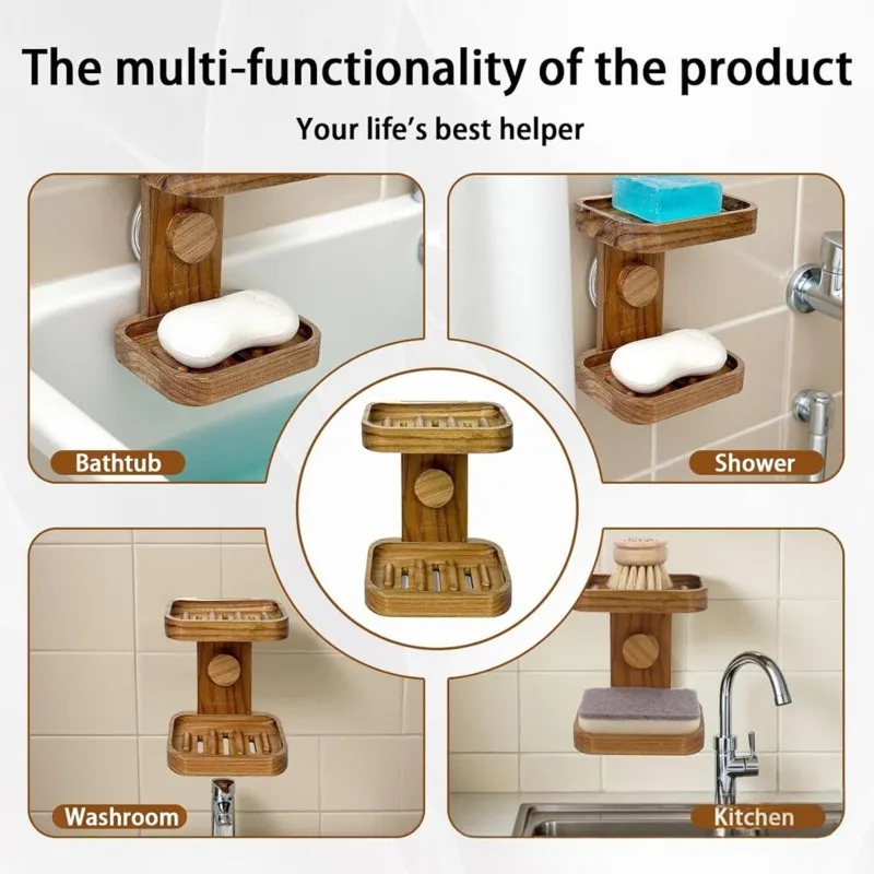 ABUG-Detachable Bathroom Soap Storage Rack, Double-Layer Wall-Mounted Wooden Soap Dish, Hanging Soap Drainer
ABUG-Detachable Bathroom Soap Storage Rack, Double-Layer Wall-Mounted Wooden Soap Dish, Hanging Soap Drainer