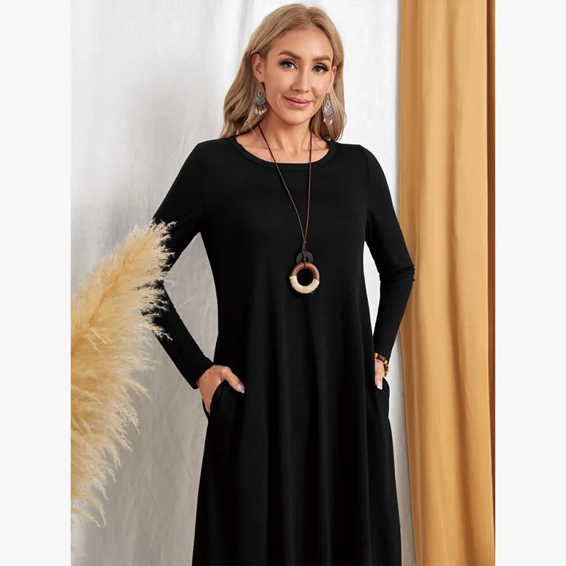 2025 Autumn Winter New Women's Clothing Solid Color Knitted Side Seam Straight in Pocket Loose Dress
2025 Autumn Winter New Women's Clothing Solid Color Knitted Side Seam Straight in Pocket Loose Dress