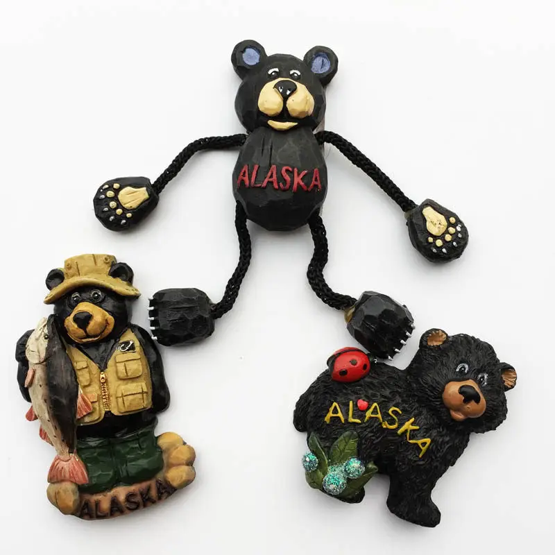 American Alaska bear three-dimensional handicraft magnetic sticker refrigerator sticker, creative decoration collection souvenir
American Alaska bear three-dimensional handicraft magnetic sticker refrigerator sticker, creative decoration collection souvenir