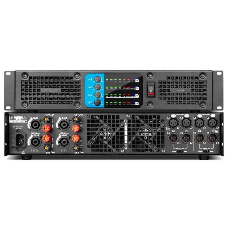 Hight Quality DS6000 Power Amplifier Professional 600W*4 for Home Use Karaoke Stage
Hight Quality DS6000 Power Amplifier Professional 600W*4 for Home Use Karaoke Stage