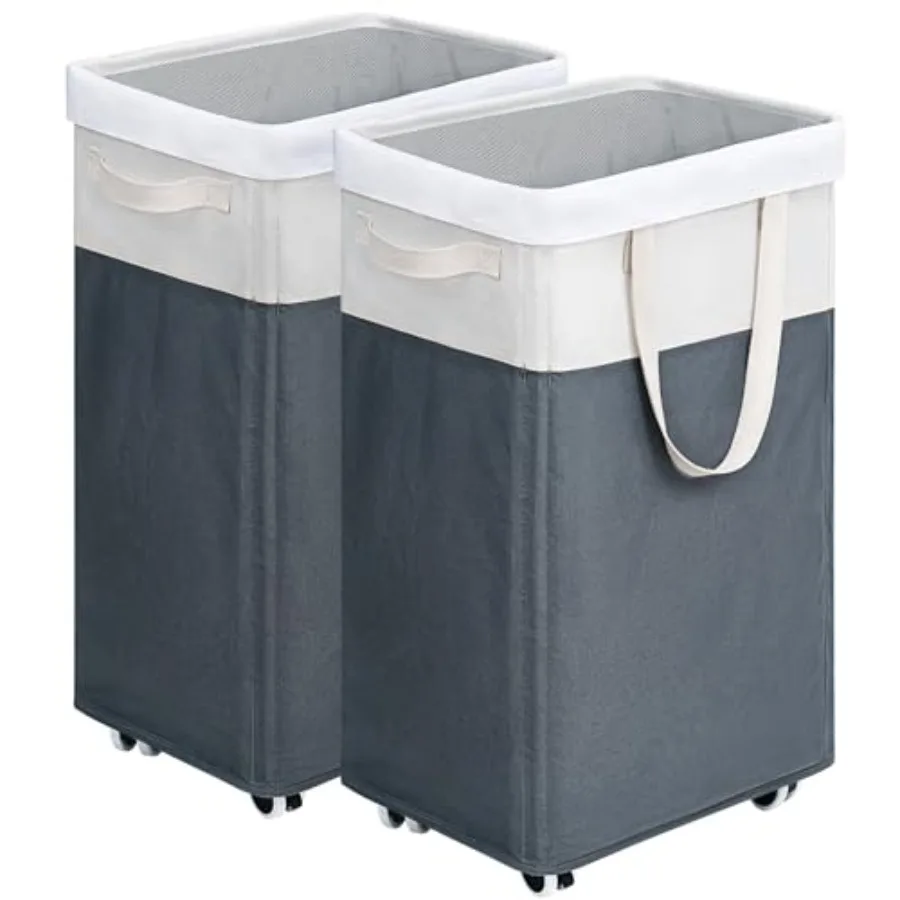 Laundry Baskets 2-Pack 75L Hamper with Wheels Foldable Laundry Baskets with Removable Wash Bags Rolling Laundry Hamper for Corn
Laundry Baskets 2-Pack 75L Hamper with Wheels Foldable Laundry Baskets with Removable Wash Bags Rolling Laundry Hamper for Corn