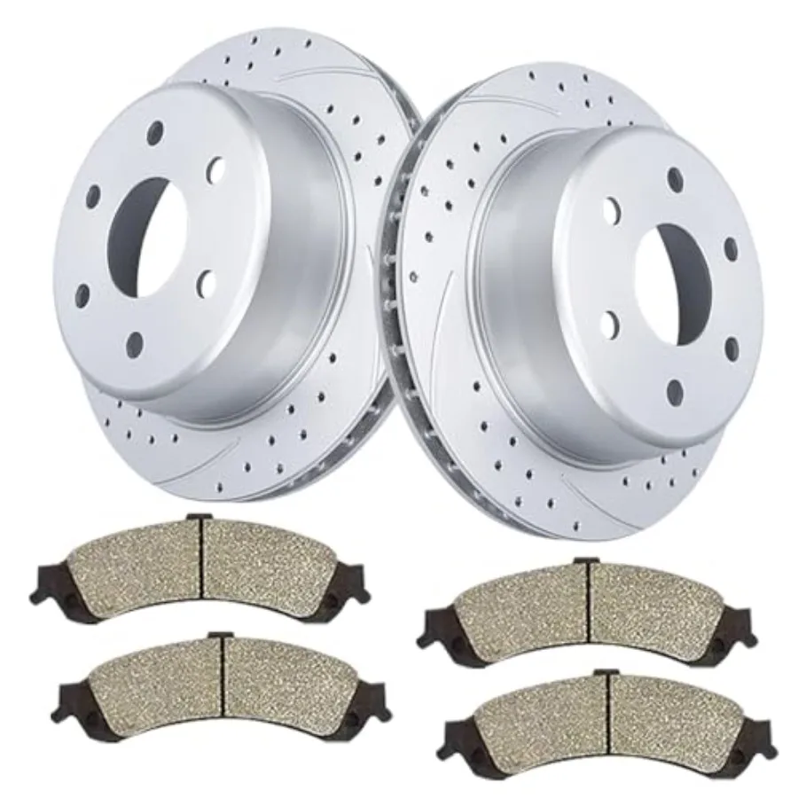 Rear 12.99 330mm Drilled and Slotted Brake Rotors with Ceramic Brake Pads for Chevrolet Avalanche Silverado Suburban 1500 Tahoe
Rear 12.99 330mm Drilled and Slotted Brake Rotors with Ceramic Brake Pads for Chevrolet Avalanche Silverado Suburban 1500 Tahoe