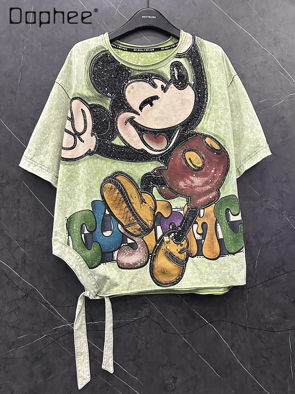 2025 Summer New Heavy Industry Design Lace-up Cartoon Sequin Short-sleeved T-shirt Women's Loose Casual Versatile Printed Top
2025 Summer New Heavy Industry Design Lace-up Cartoon Sequin Short-sleeved T-shirt Women's Loose Casual Versatile Printed Top