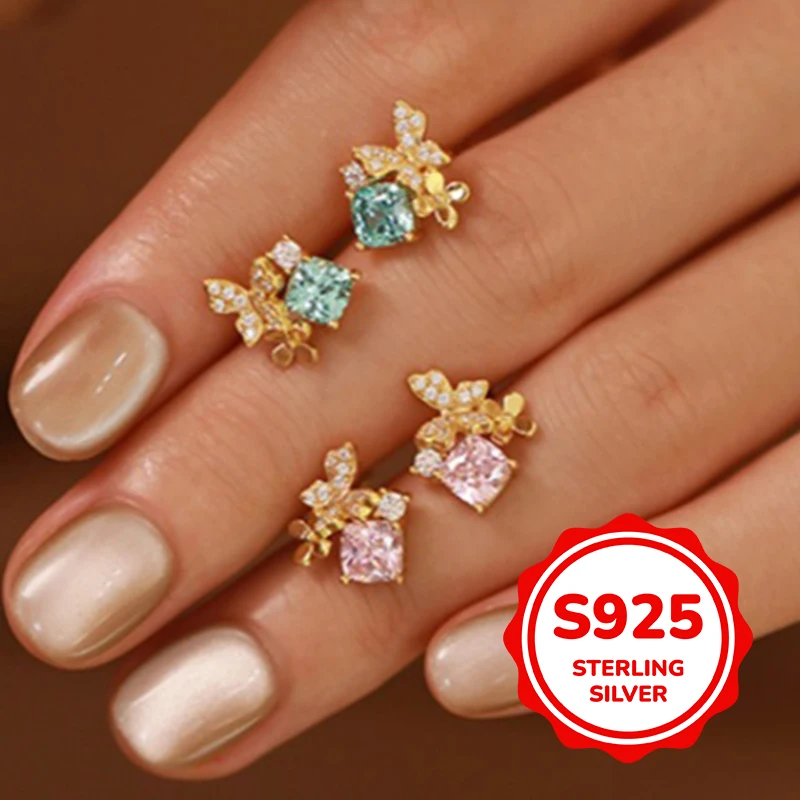 S925 sterling silver butterfly geometric square earrings for women retro fashion light luxury elegant classic trend sweet gentle
S925 sterling silver butterfly geometric square earrings for women retro fashion light luxury elegant classic trend sweet gentle