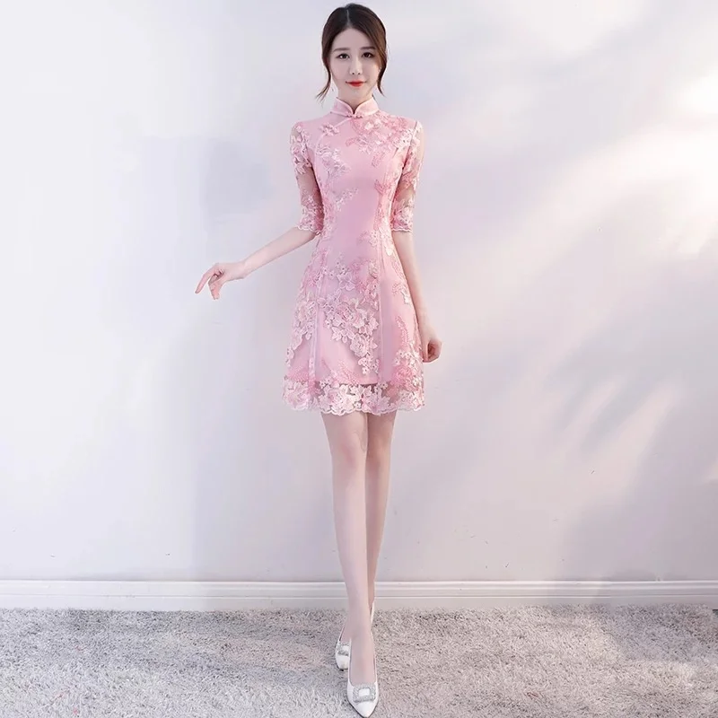 Improved Version Cheongsam Dress New Women's Summer Elegant Fashion Chinese Qipao Pink Lovely Girl's
Improved Version Cheongsam Dress New Women's Summer Elegant Fashion Chinese Qipao Pink Lovely Girl's