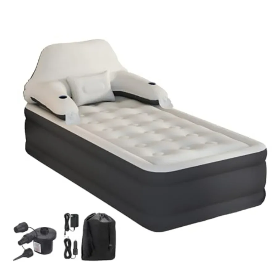 Twin Size Air Mattress for Guest Room Use, PVC Material, Gray Color, Built-in Pump and Upholstered Headboard for Comfort and Co
Twin Size Air Mattress for Guest Room Use, PVC Material, Gray Color, Built-in Pump and Upholstered Headboard for Comfort and Co