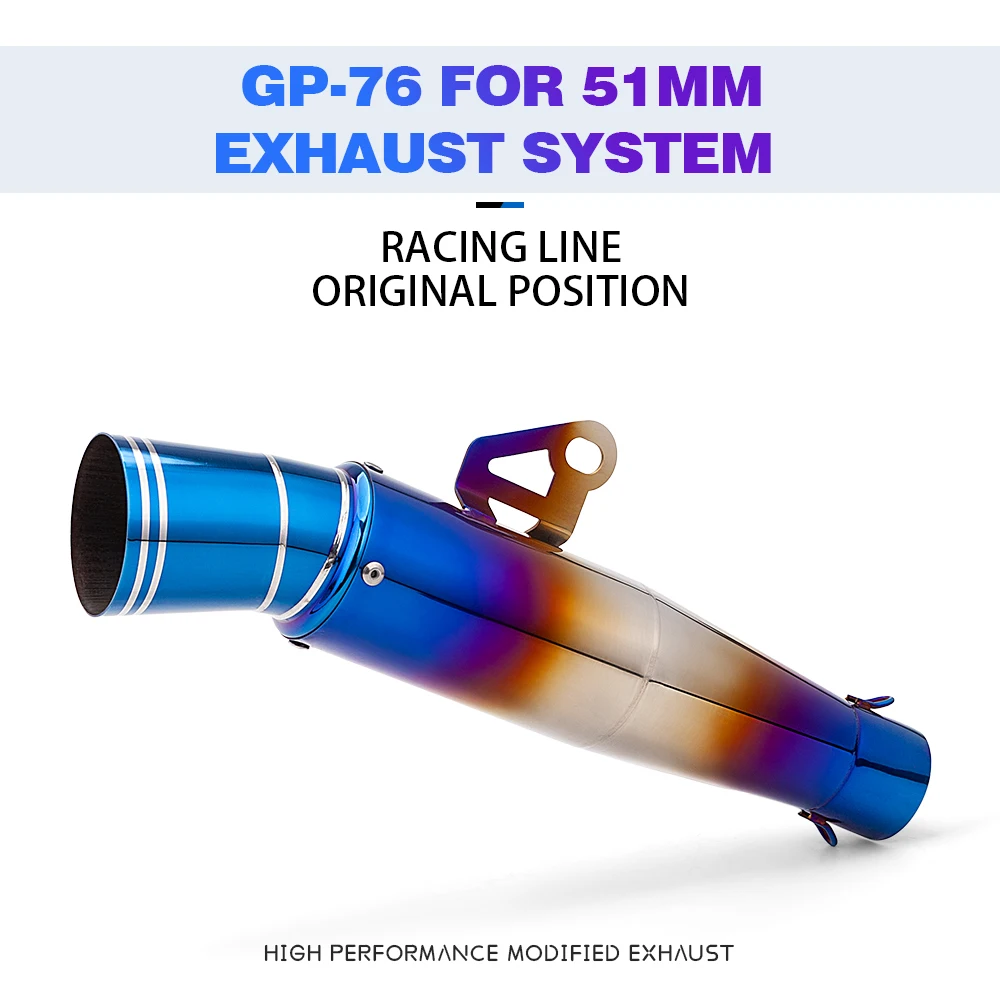 51MM Universal Motorcycle Exhaust Silencer Pipe Motorcycle Exhaust Muffler Escape Pipe For ER6N Z400 R3 MT07 S1000RR GP76 Pipe
51MM Universal Motorcycle Exhaust Silencer Pipe Motorcycle Exhaust Muffler Escape Pipe For ER6N Z400 R3 MT07 S1000RR GP76 Pipe