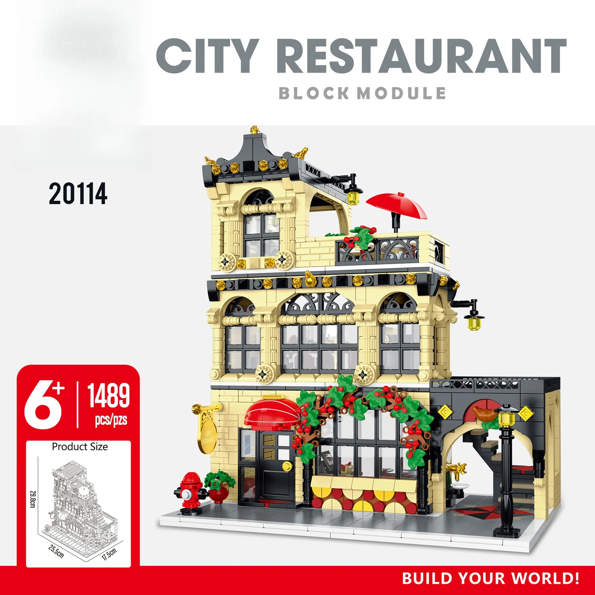 Modular Building Set City Restaurant Street View 1489 Pieces Detailed Interior Home Display Collection - English Version
Modular Building Set City Restaurant Street View 1489 Pieces Detailed Interior Home Display Collection - English Version
