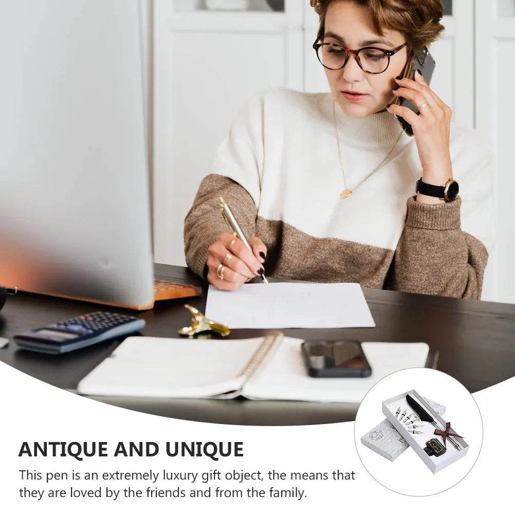 Quill Pen Set Retro Dip Pens Decorative Writing Supplies Ink Business Gifts Calligraphy Luxury Smooth Control Stability
Quill Pen Set Retro Dip Pens Decorative Writing Supplies Ink Business Gifts Calligraphy Luxury Smooth Control Stability