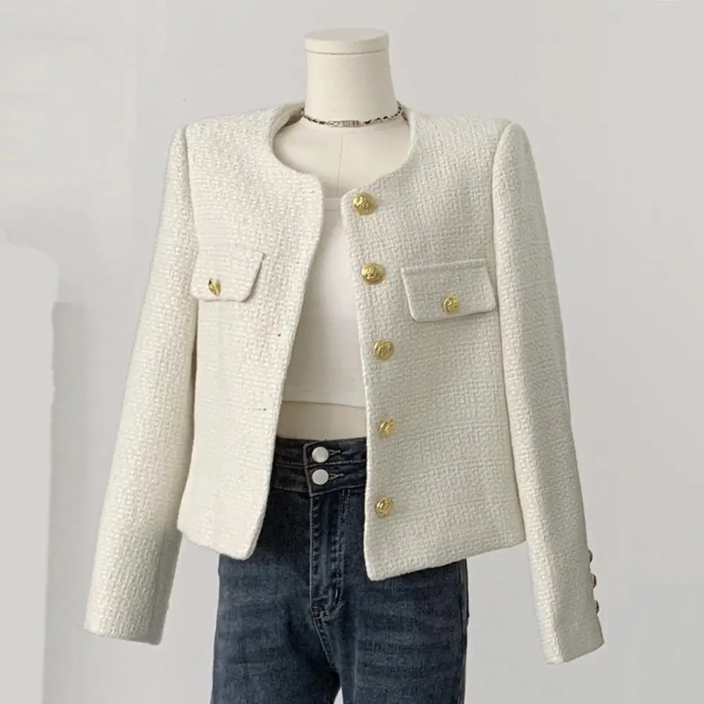 Multi-button Design Jacket Stylish Single-breasted Women's Coat for Fall Spring Long Sleeves Cardigan in Solid Color for Dating
Multi-button Design Jacket Stylish Single-breasted Women's Coat for Fall Spring Long Sleeves Cardigan in Solid Color for Dating