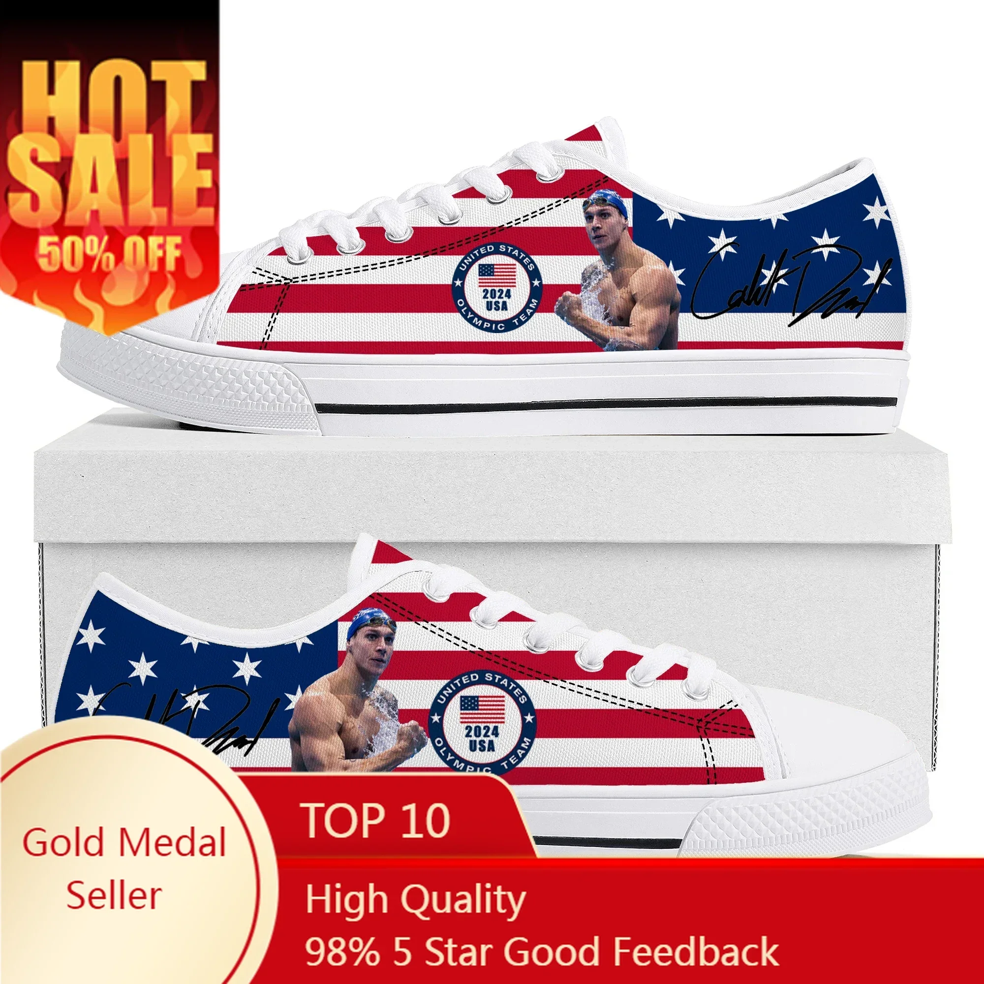 Caeleb Dressel Swimming Champion Low Top Sneakers Men Women Teenager High Quality Shoes Canvas Sneaker Couple Custom Made shoe
Caeleb Dressel Swimming Champion Low Top Sneakers Men Women Teenager High Quality Shoes Canvas Sneaker Couple Custom Made shoe