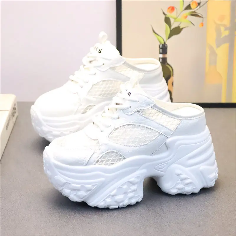 Summer New Arrival Women's White Slip on Mesh Mules 12CM Height Lift Closed Toe Platform Casual Dad Shoes Outdoor Slippers
Summer New Arrival Women's White Slip on Mesh Mules 12CM Height Lift Closed Toe Platform Casual Dad Shoes Outdoor Slippers