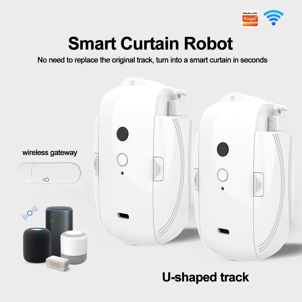 WiFi Curtain Motor Electric Curtain Controller Auto Opener with Gateway APP Control with Alexa Google Home works with Tuya
WiFi Curtain Motor Electric Curtain Controller Auto Opener with Gateway APP Control with Alexa Google Home works with Tuya