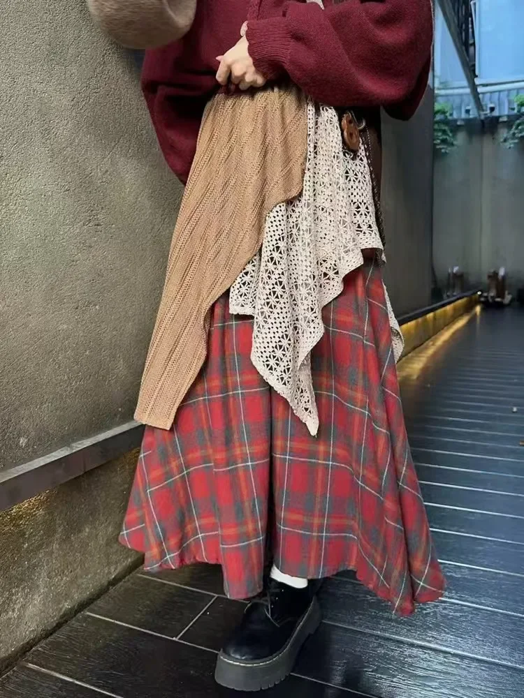 Boho Beach Red Plaid Skirt Big Size Women Patchwork Irregular Design Fashion Beautiful Long Skirts 2025 Spring New Korean Dress
Boho Beach Red Plaid Skirt Big Size Women Patchwork Irregular Design Fashion Beautiful Long Skirts 2025 Spring New Korean Dress