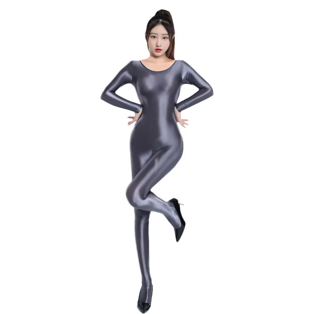 Sexy Women Stain Oil Shiny Elastic Bodysuit Shapping Romper One-piece Thong Silky Tight Satin Jumpsuits Candy Color Maid Leotard
Sexy Women Stain Oil Shiny Elastic Bodysuit Shapping Romper One-piece Thong Silky Tight Satin Jumpsuits Candy Color Maid Leotard