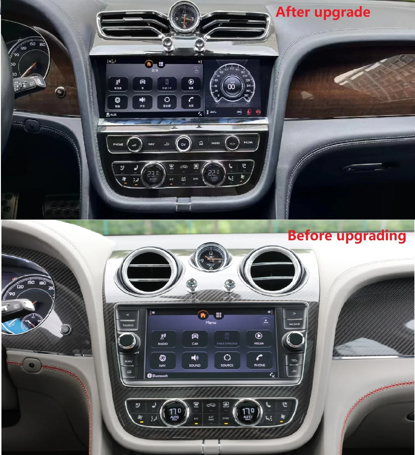 10,9-дюймовый Android 14 для Bentley Bentayga 2016-2020, автомобильный мультимедийный плеер, DSP, стерео радио, авто Carplay, GPS-навигация, головное устройство
10,9-дюймовый Android 14 для Bentley Bentayga 2016-2020, автомобильный мультимедийный плеер, DSP, стерео радио, авто Carplay, GPS-навигация, головное устройство