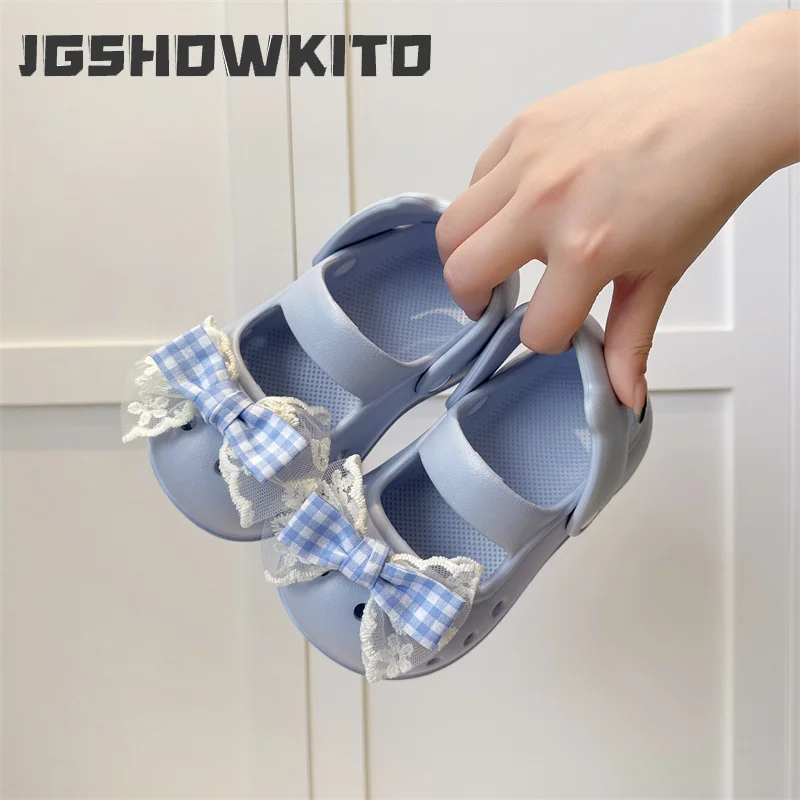 JGSHOWKITO Cute Children EVA Slippers Lace Plaid Bow Kids Summer Outdoor Shoes Princess Hollow-out Breather Girls Beach Slippers
JGSHOWKITO Cute Children EVA Slippers Lace Plaid Bow Kids Summer Outdoor Shoes Princess Hollow-out Breather Girls Beach Slippers