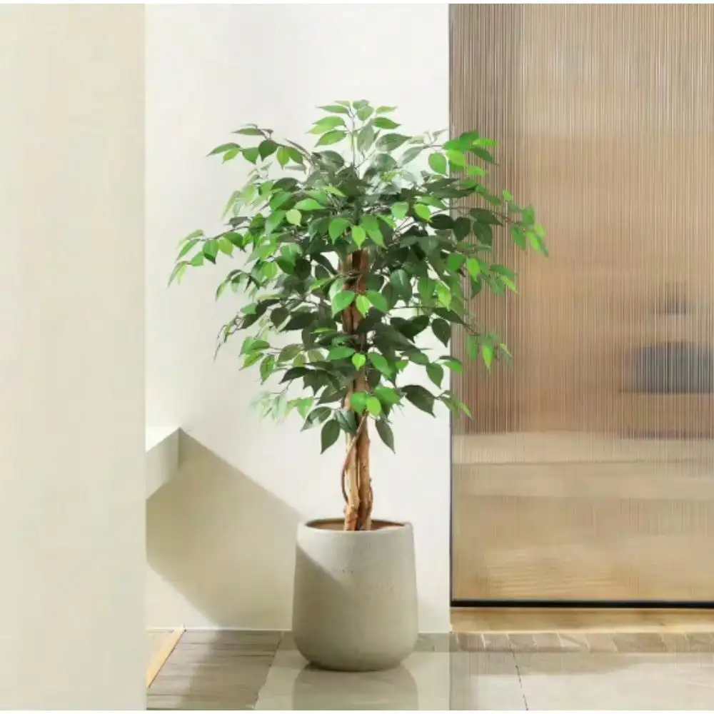 Artificial Tree, 4 ft. Artificial Ficus Tree With Natural Wood Trunk in Pot, Fake Tropical Ficus Plants Indoor Decor
Artificial Tree, 4 ft. Artificial Ficus Tree With Natural Wood Trunk in Pot, Fake Tropical Ficus Plants Indoor Decor