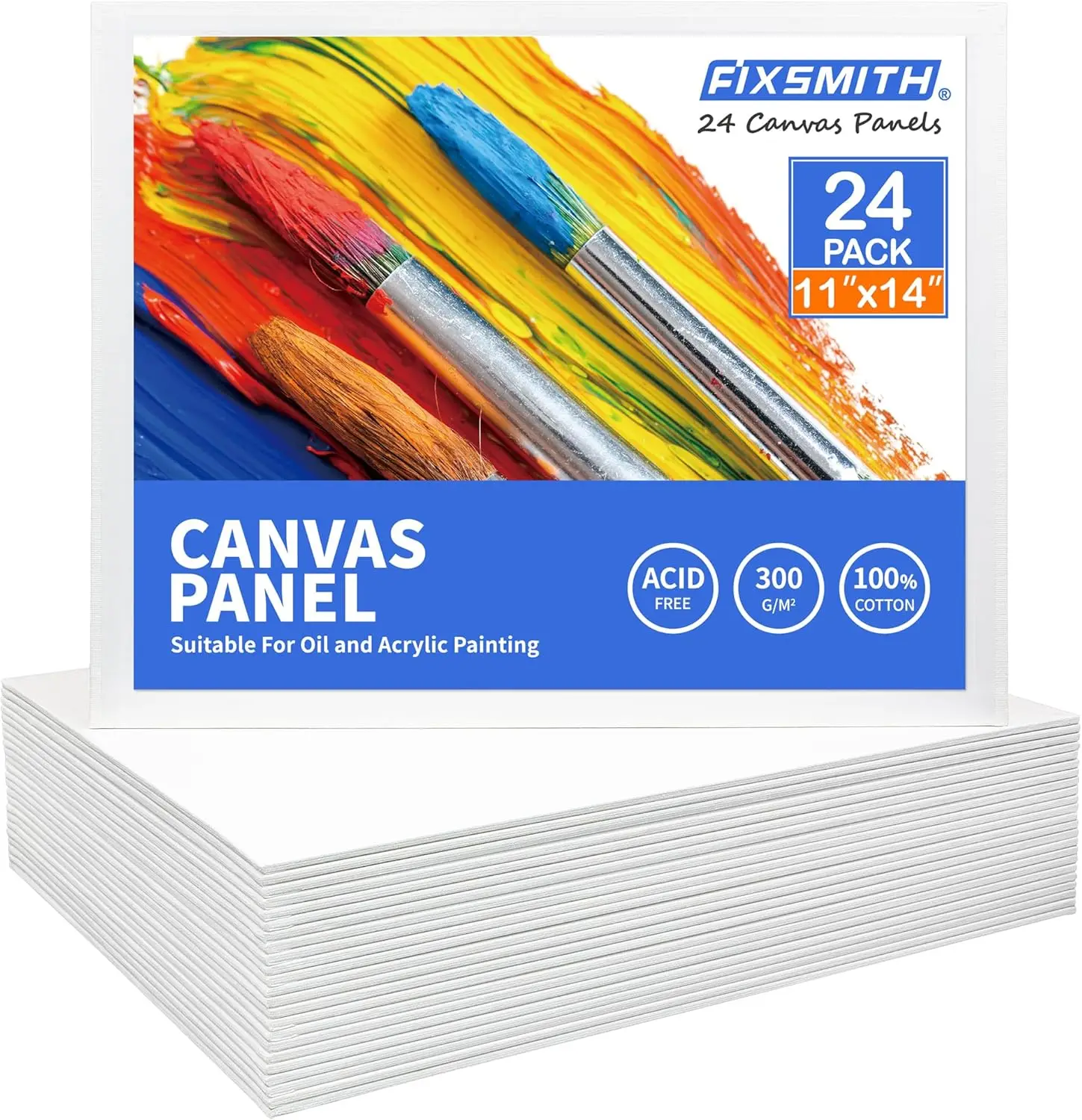 11x14 Inch Canvas Boards for Painting, 24 Pack White Blank Canvas Panels, 100% Cotton Primed Art Supplies
11x14 Inch Canvas Boards for Painting, 24 Pack White Blank Canvas Panels, 100% Cotton Primed Art Supplies