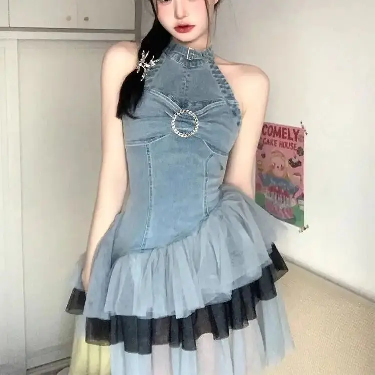 Denim Dresses Mesh Elegant For Women Summer 2024 New Evening Waist Short Dress Luxury Fashion Party Women’S Puffy Dresses
Denim Dresses Mesh Elegant For Women Summer 2024 New Evening Waist Short Dress Luxury Fashion Party Women’S Puffy Dresses