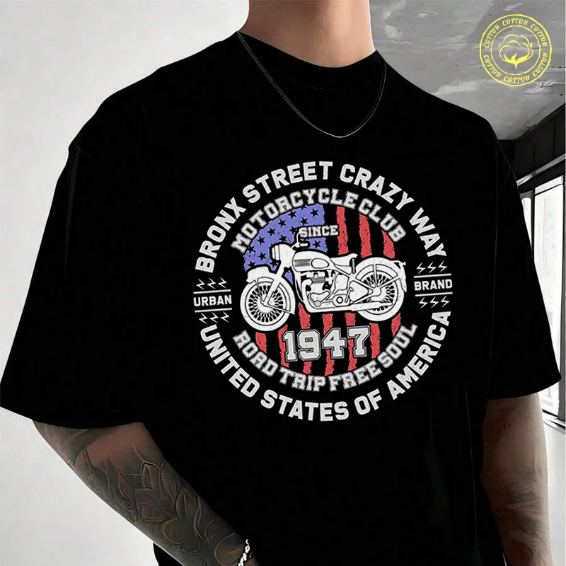 Мужская футболка в стиле мото-кэжуал с принтом "Bronx Street Crazy Way Motorcycle Club", модная, повседневная, в уличном стиле, подходит для путешествий и занятий спортом.
Мужская футболка в стиле мото-кэжуал с принтом "Bronx Street Crazy Way Motorcycle Club", модная, повседневная, в уличном стиле, подходит для путешествий и занятий спортом.