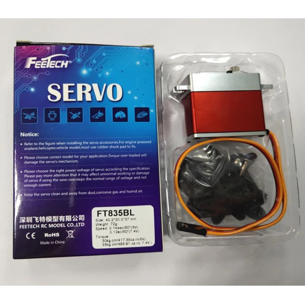 Feetech FT835BL 8.4V 35kg 0.11 sec HV Brushless Digital Servo Motor Robot UAV Hobby Education Industry Agriculture Drones servo
Feetech FT835BL 8.4V 35kg 0.11 sec HV Brushless Digital Servo Motor Robot UAV Hobby Education Industry Agriculture Drones servo