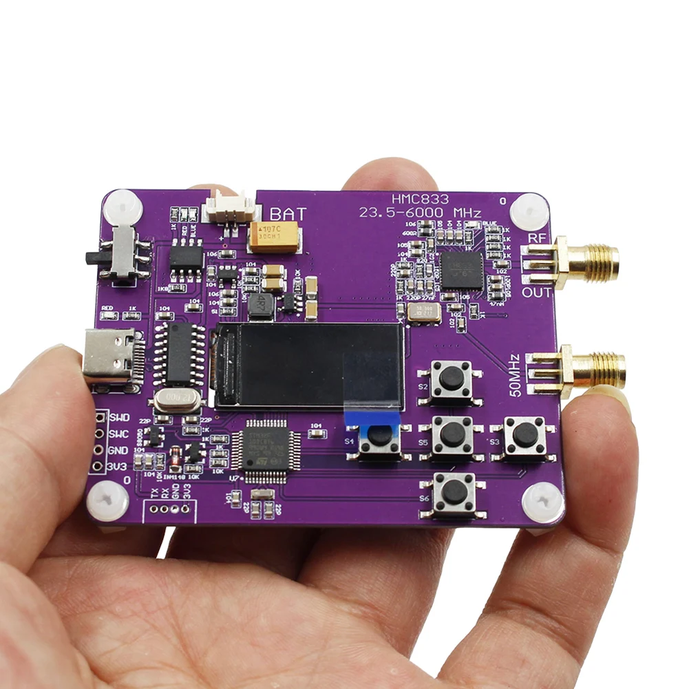 6Ghz HMC833 RF Signal Generator 23.5MHZ-6000MHz RF Signal Source Transmitter 0.96inch OLEDs Screen Display Tool Accessories
6Ghz HMC833 RF Signal Generator 23.5MHZ-6000MHz RF Signal Source Transmitter 0.96inch OLEDs Screen Display Tool Accessories