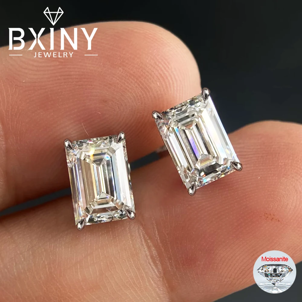 BXINY GRA Certified Emerald Cut Moissanite Stud Earrings S925 Silver Lab Diamond Ear Studs for Women Men Party Gift Fine Jewelry
BXINY GRA Certified Emerald Cut Moissanite Stud Earrings S925 Silver Lab Diamond Ear Studs for Women Men Party Gift Fine Jewelry