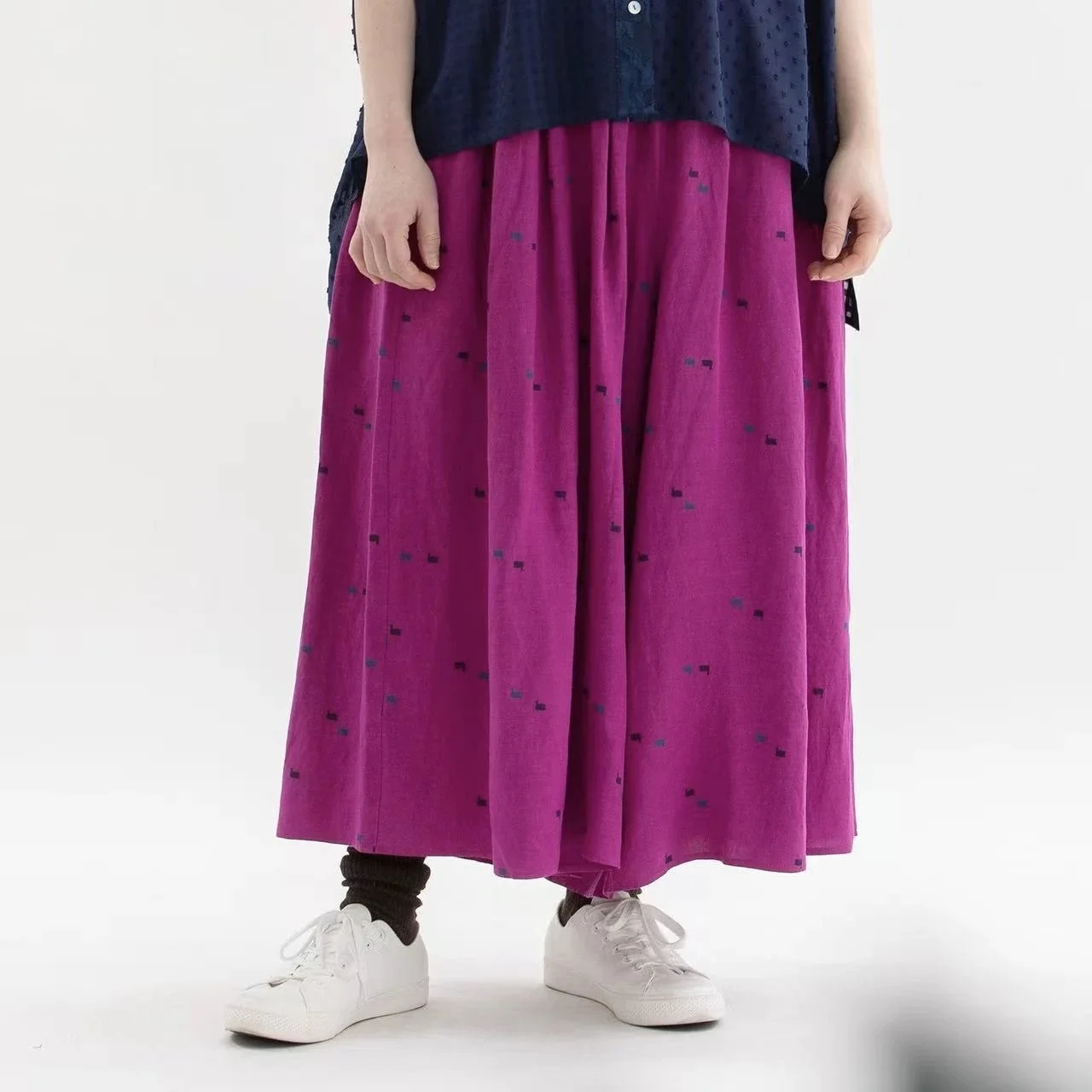 Japanese Style Loose Women's Pants Skirt with Large Hemline Comfortable Elastic Waist Cotton Embroidered New Summer 2026
Japanese Style Loose Women's Pants Skirt with Large Hemline Comfortable Elastic Waist Cotton Embroidered New Summer 2026